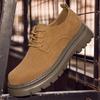 Sapatos Masculinos de Cadarço em Couro Respirável: Botas Casuais, Modernas, Que Aumentam a Altura, Resistentes ao Desgaste, com Solado Macio