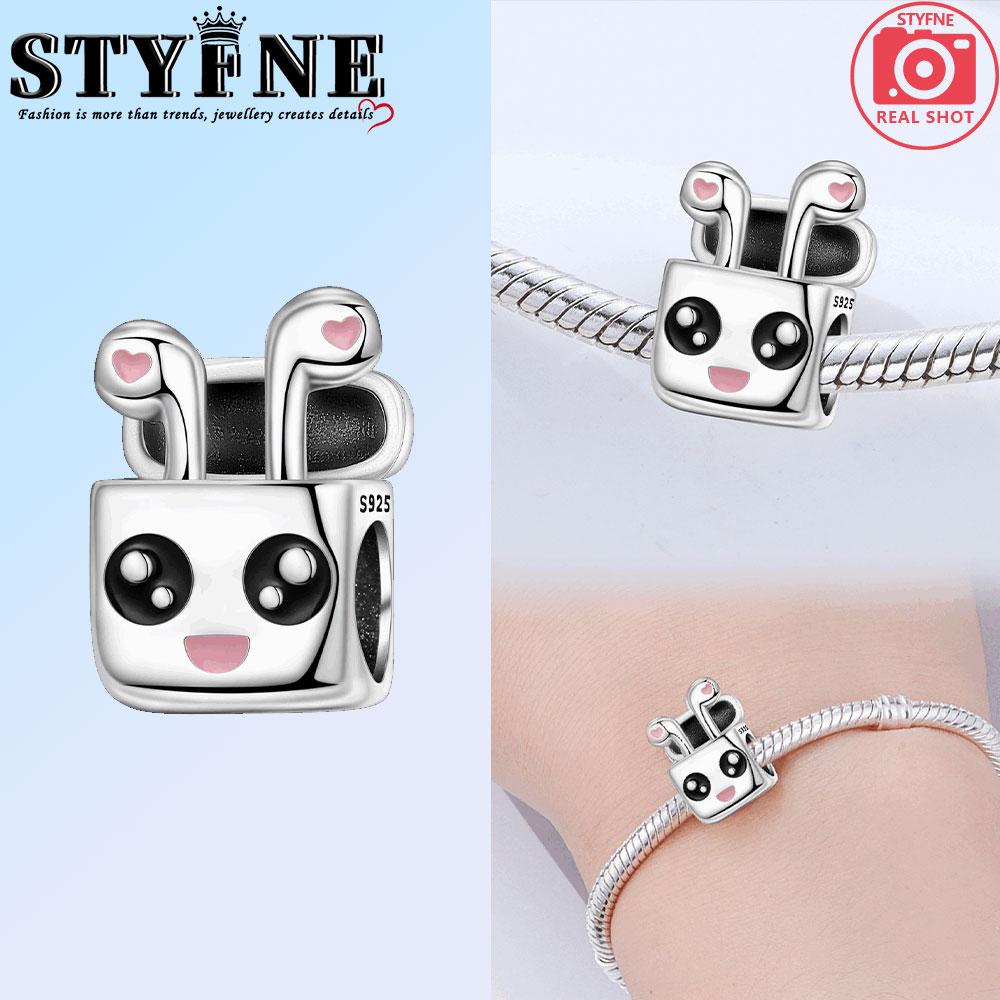 Copper Elephant Bamboo Panda Cute Headphones Squirrel Charms Beads Pendant For Original Bracelet Woman Girl Jewelry