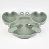3Pcs/Set Baby Safe Silicone Dining Plate Food Feeding With Spoon Fork Cartoon Children Dishes Prevent Tipping Over And BPA Free