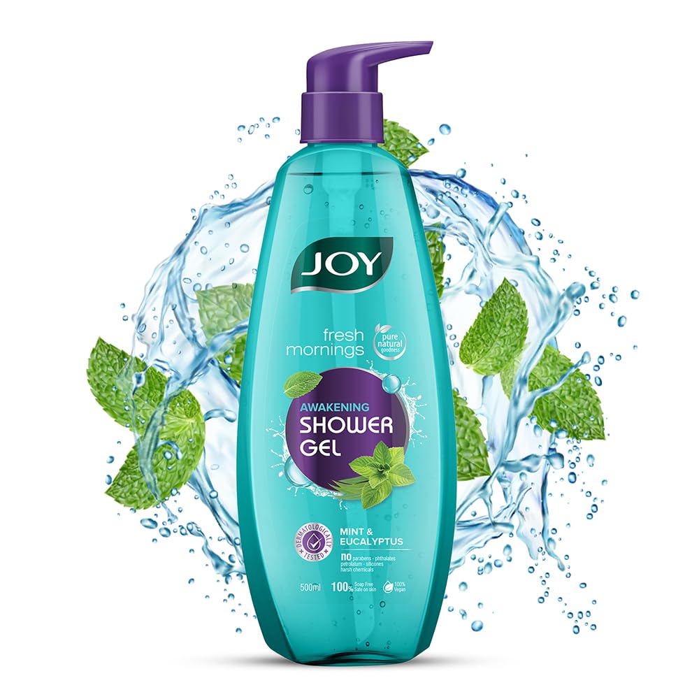 Joy Mint & Eucalyptus Shower Gel Body Wash 500 ml Pack of 1 | Vegan Soap Free, Cooling Mint & Deep Cleansing Eucalyptus for All Skin Types