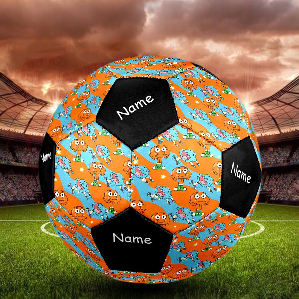 Custom Name The Amazing World of Gumball Theme Size 5 Soccer Ball, Suitable for Both Indoor and Outdoor Matches, a Gift Suitable for Everyone.