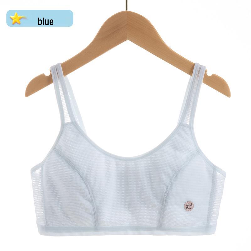 Teen Girls' Breathable Mesh Strappy Vest Bra - Anti-Nipple Summer Style