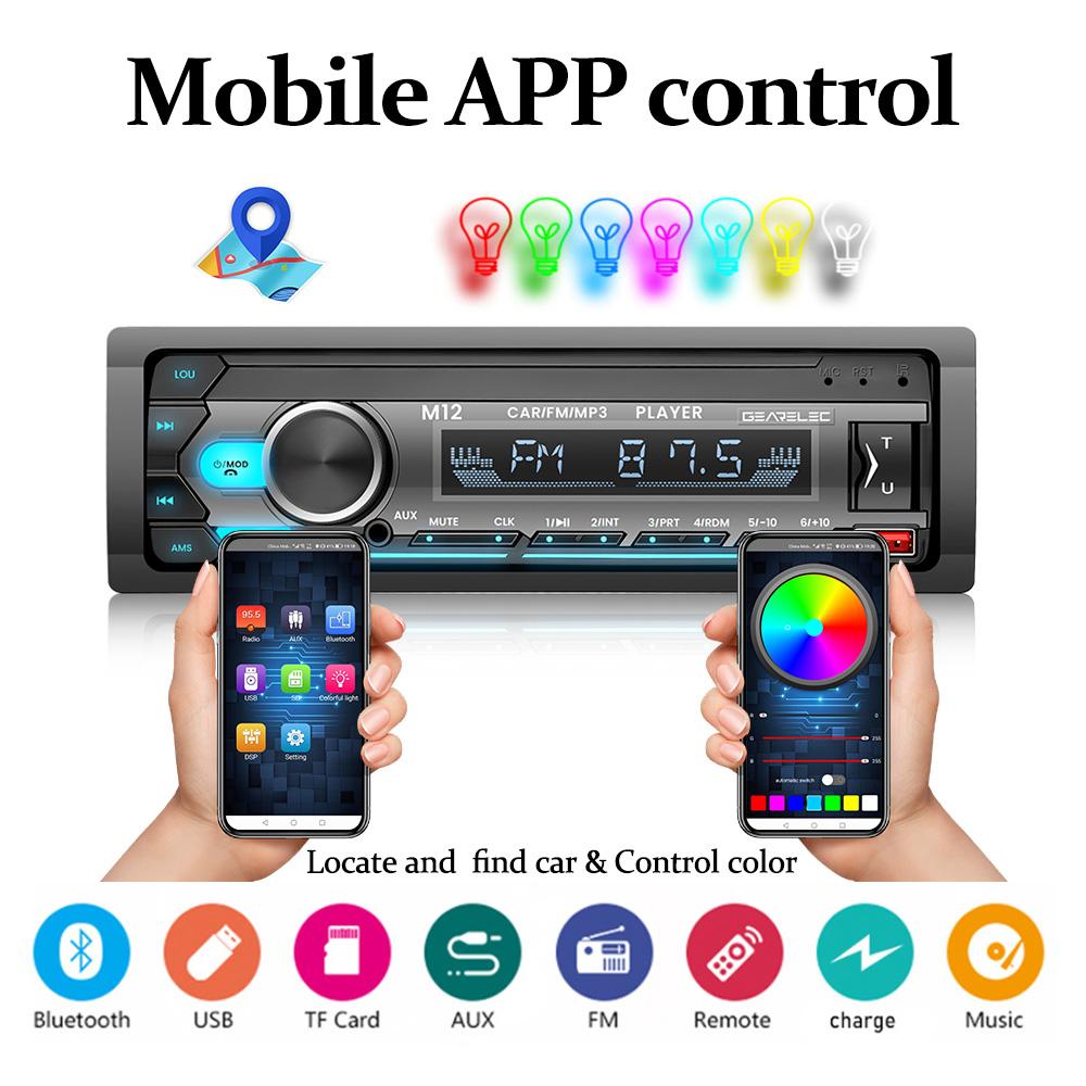 Autoradio Stereo 1DIN Lettore MP3 Bluetooth 60Wx4 Ingresso AUX TF USB Unità Principale Ricevitore