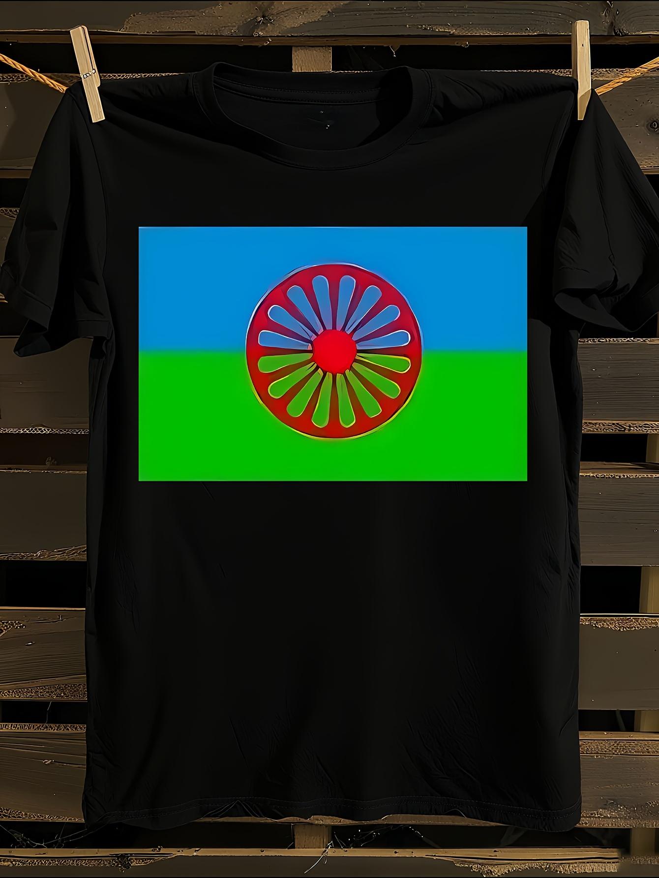 Romani/Roma/Gypsy Flag Print Tshirt S