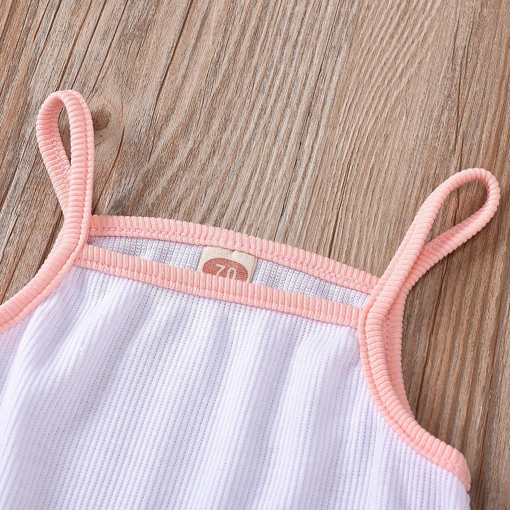 Newborn Baby Sleeveless Solid Color Cotton Tank Vest Top+Shorts Clothes Set