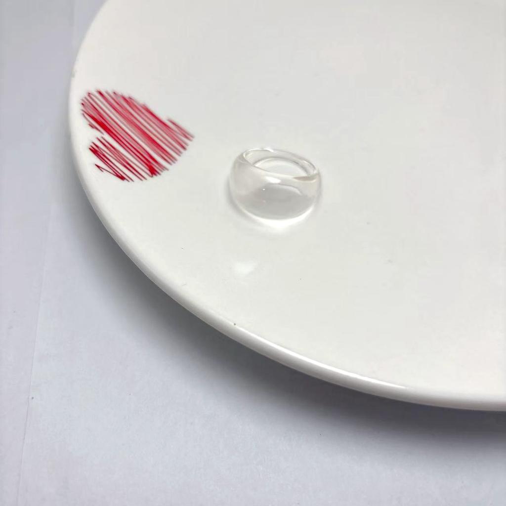 Glossy Transparent Resin Rings Set For Women Mix Color Simple Personality Jewelry Party Gifts