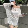 Chiffon-Shirt Sonnenschutzkleidung Sommer Neu Dünn Mikro-Transparent Locker Pullover Klimaanlage Netzbluse Kleidung
