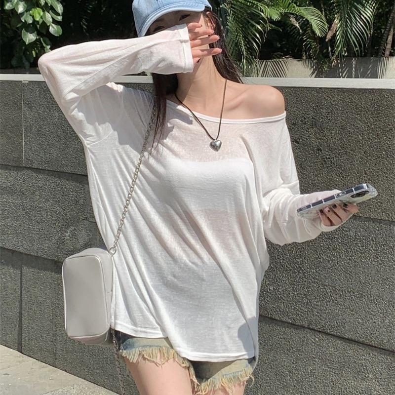 Chiffon Shirt Sunscreen Clothing Summer New Thin Micro-transparent Loose Pullover Air Conditioner Mesh Blouse Clothing