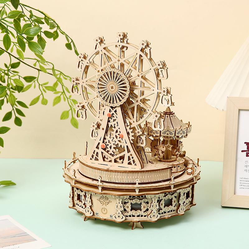 3D Dream Amusement Park Wooden Jigsaw Puzzle: Children's Educational Toy and Desk Ornament
