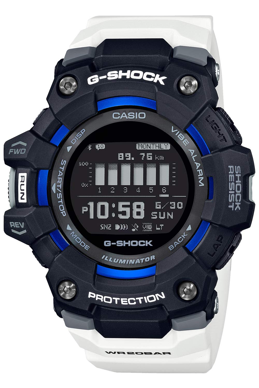 

Часы Casio Bluetooth G-Shock G-SQUAD GBD-100-1A7JF Мужские Белые/Синие