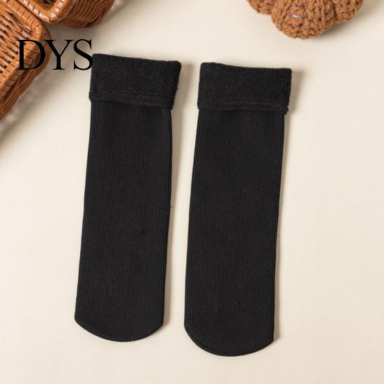 Women Mid-tube Socks 1 Pair Winter Thick Plush Japanese Style Elastic Anti-slip Floor Thermal Anti-odor Extra Loose Ankles No Streaks