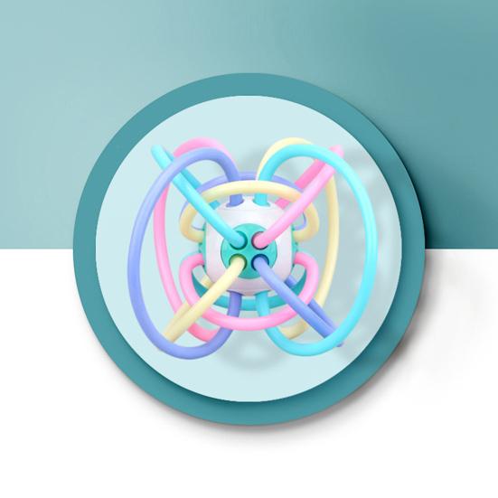 Sensoryczna piłka dla niemowląt, gryzaki dla dzieci w wieku 0-3 lat, miękka plastikowa piłka do gryzienia, zabawka do treningu chwytu ręką, piłka grzechotka