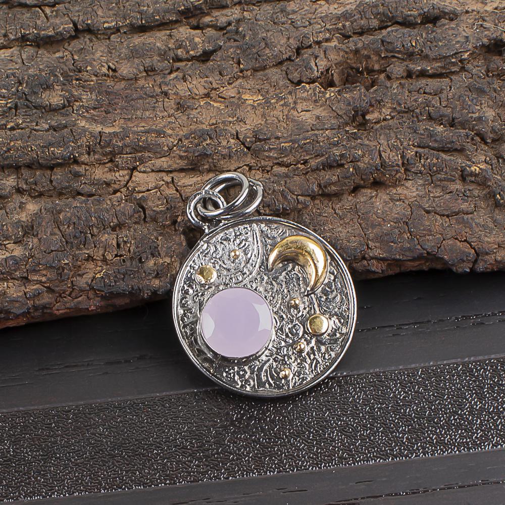 

Ювелирные изделия из драгоценного камня розового халцедона, ювелирные изделия-подвески из стерлингового серебра 925 пробы, гламурная подвеска ручной работы, подарок для женщин 1.30 Inches розовый