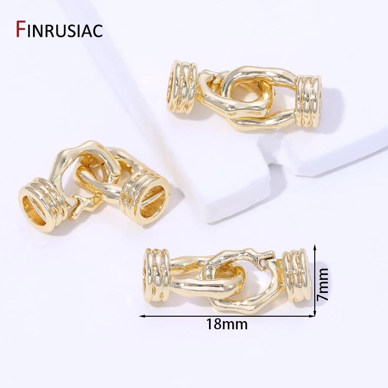 Латунные застежки-коннекторы с покрытием из 14-каратного золота, с жемчугом, для браслетов, замки-застежки для изготовления украшений своими руками, фурнитура 1 piece