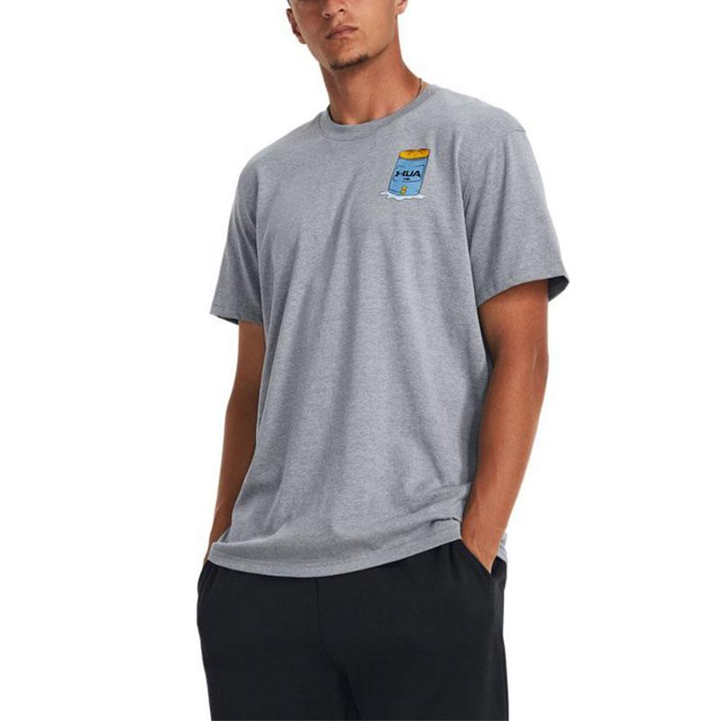 Under Armour Koszulka treningowa z krótkim rękawem z nadrukiem kreskówkowym Water Cooler Męskie topy Szary 1379555-035