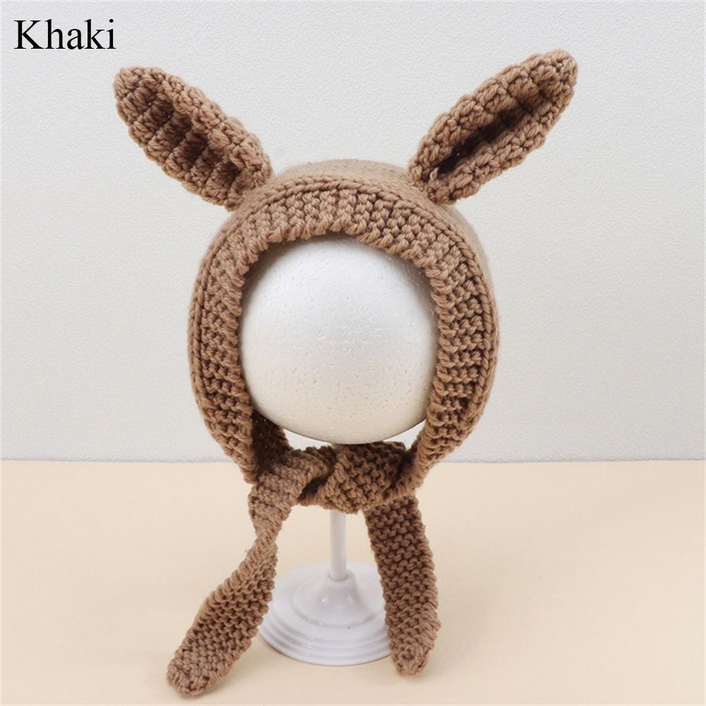

Warm Winter Knitted Hat Crochet Bonnet Costume Rabbit Cap Party