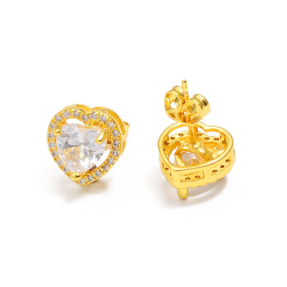 Anniyo 1.1cm/Small Stud Earrings Cubic Zirconia Jewelry Women Girls,African Hawaiian Arabian Wedding Party Birthday Item @123225
