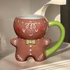 280ml Lebkuchenmann Weihnachtsbecher 3D Lebkuchenmann Keramiktasse Milch Kaffee Wasserbecher KawaiiWeihnachtsbecher