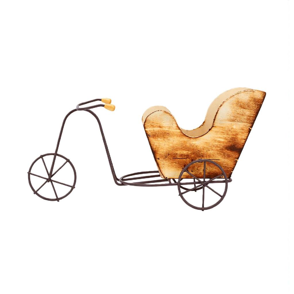 Vintage Fahrrad-Pflanzgefäß Kompaktes Vintage-Eisen-Dreirad-Pflanzgefäß für Stifte Büro Haus Garten Dekoration AT73