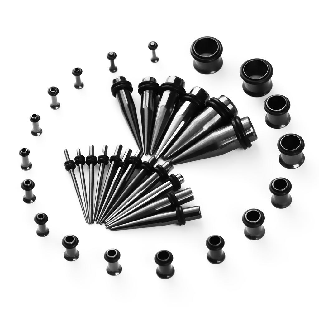 Edelstahl Spitzer Kegel Einzelhorn Ohrdehner Set 36 Stück Mehrfarbig Ohrmuschel Ohrdehner Piercing Schmuck