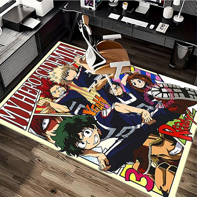 1pc My Hero Academia Chair Mat - Anime Cartoon Design, Non-Slip Carpet for Office Chairs, Home Decor, Living Room, Bedroom, Game Room, Birthday Gift,