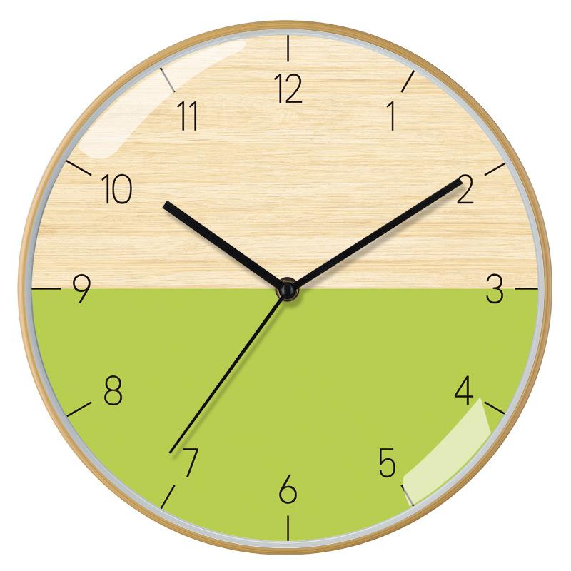 

12 дюймов 30 см Новый китайский стиль Имитация текстуры дерева Бамбуковый узор Матовый бесшумный Часы Модные гостиные Персонализированные креативные настенные часы