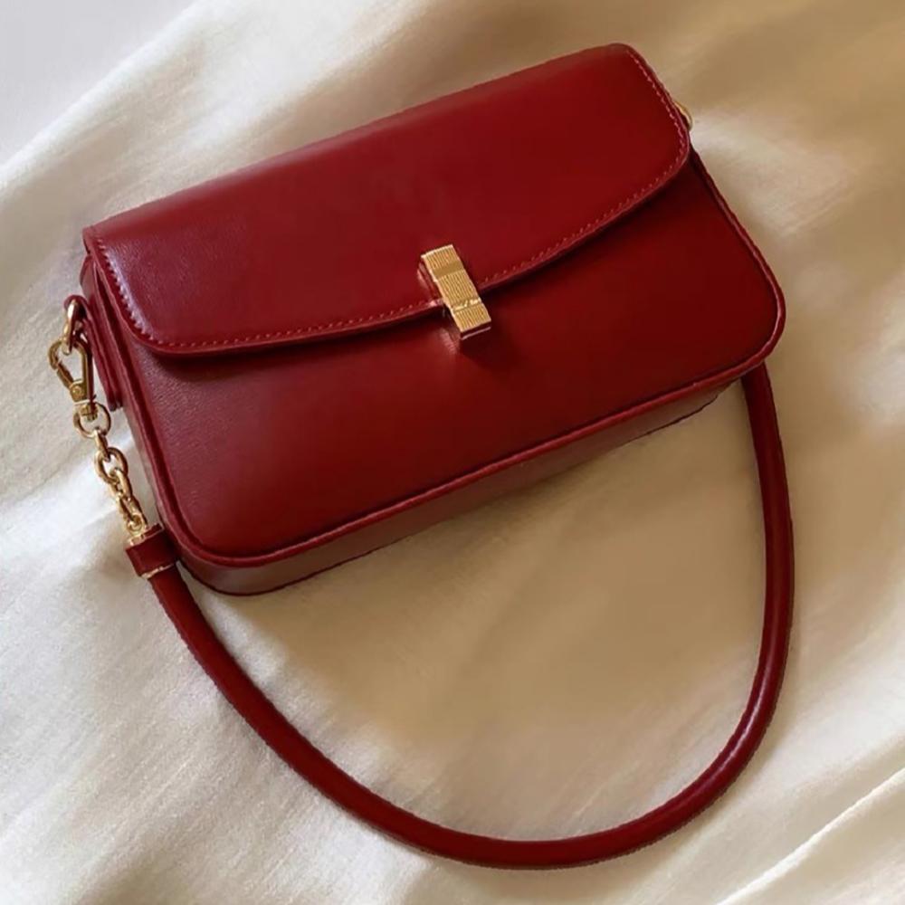 Temperament Red Underarm Bag New Women's Versatile Shoulder Bags Elegant Female Wedding Party Handbags Korean Popular