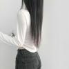 tops Women's Korean Fashion Tops Cut and Sew Long Sleeve Cropped Short Length Slim Stretch Plain Solid Color Affordable Simple Feminine Casual Autumn
