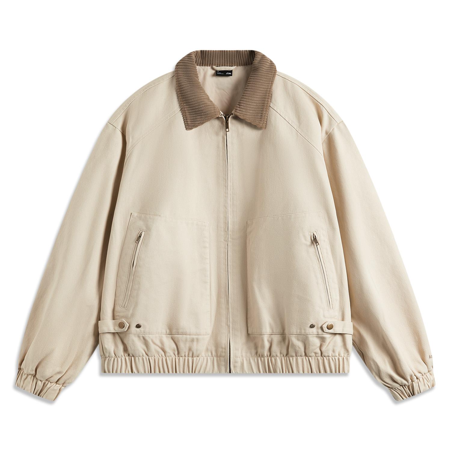 Li-Ning 1990s Retro Unisex Harrington Jacket Fog Khaki AJDU321-4 3XL