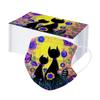 50PC Adult Flowers Cat Cartoons Printing Three-Layer Disposable Protective Mask