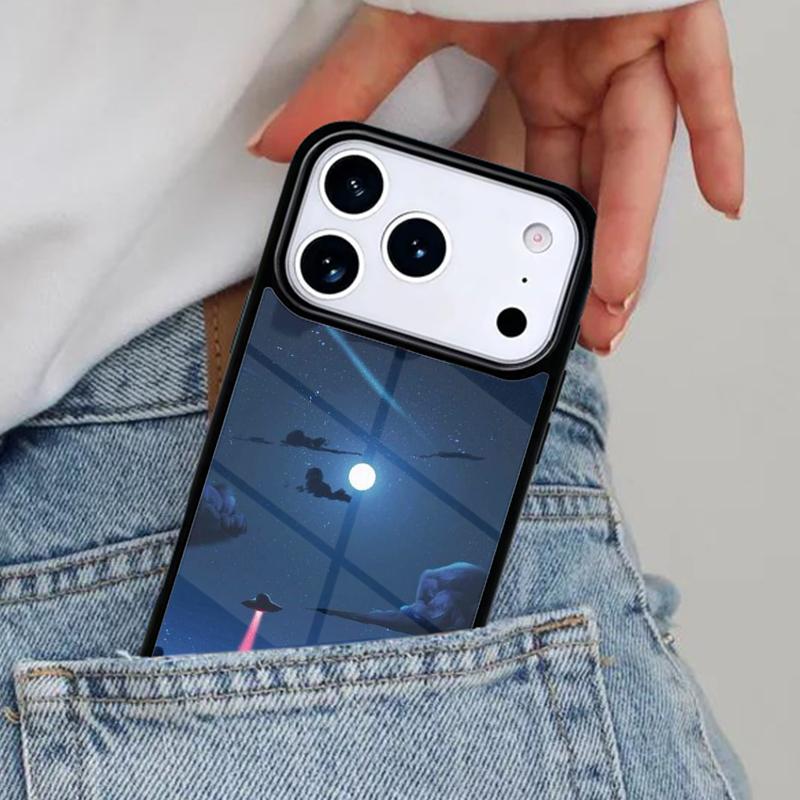 Sky aliens UFO astronauts lovely Phone Case for iPhone 17ProMax 12 13 14 15 16e 17 Pro Max Plus Air Cover