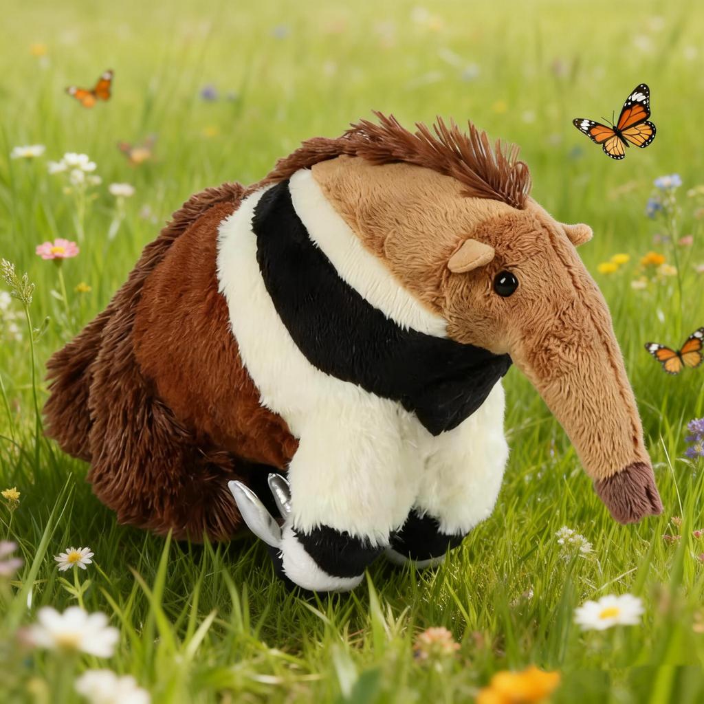 22cm Giant Anteater Plush Toys High Fidelity Simulation Soft Anteater Toys Cute Forest Ant Eater Enthusiasts Kids Birthday  Toys