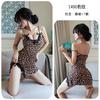 Sex underwear sexy temptation leopard print suspender nightgown passion temptation bow pajamas women