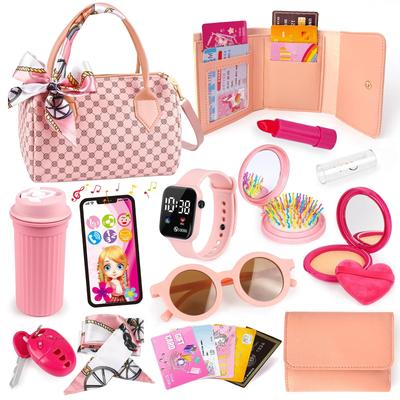 CORPERTOYS Makeup Toy Set for Includes Fashionable Cell Dresser Pretend Makeup Makeup Ages Christmas Gift Girls, Bag, Phone, Watch, Toy, Play, Pouch,