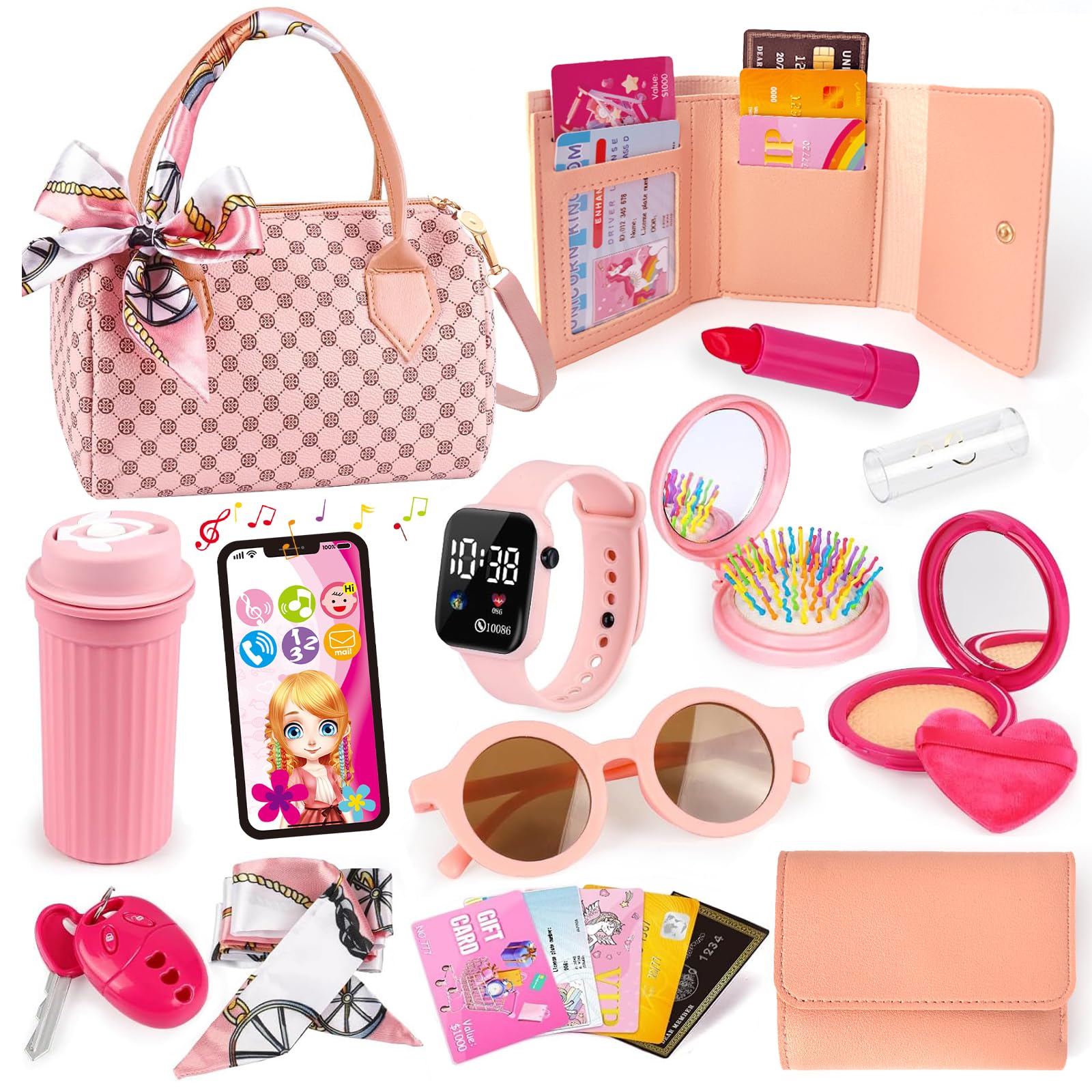 

CORPERTOYS Макияж Макияж Мода Мобильный Туалетный Столик Макияж Игрушечный Макияж Игрушечный Возраст 3 и Рождественские Игрушки, Набор, Девочки, Сумка, Телефон, Часы, Игрушка,