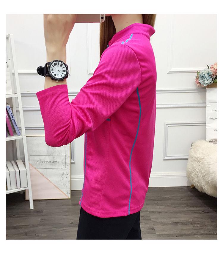 Women's Quick-Dry Spring/Fall Stand-Up Collar Running Shirt - Breathable, Long-Sleeved Sports Casual Tee