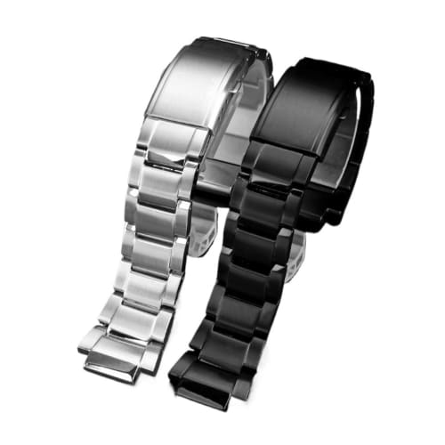 Shop Fit for Casio Fit for G-SHOCK GST-B200 Strap Gstb200 Solid Stainless Steel 24x16mm Watch Band Quick Release Metal Men's Wristband Bracelet (Silve