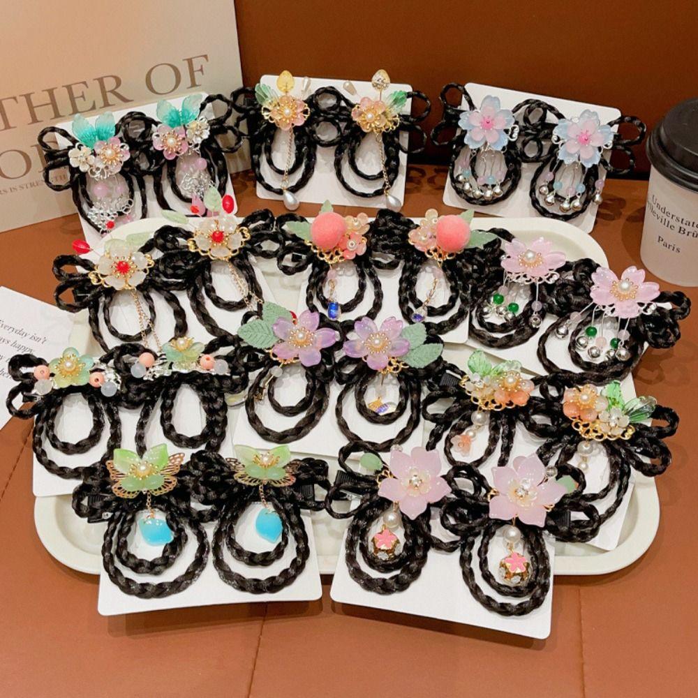 Tassels Chinese New Year Headwear Red Ancient Style Hairpin Lovely Hanfu Hair Sticks  Baby