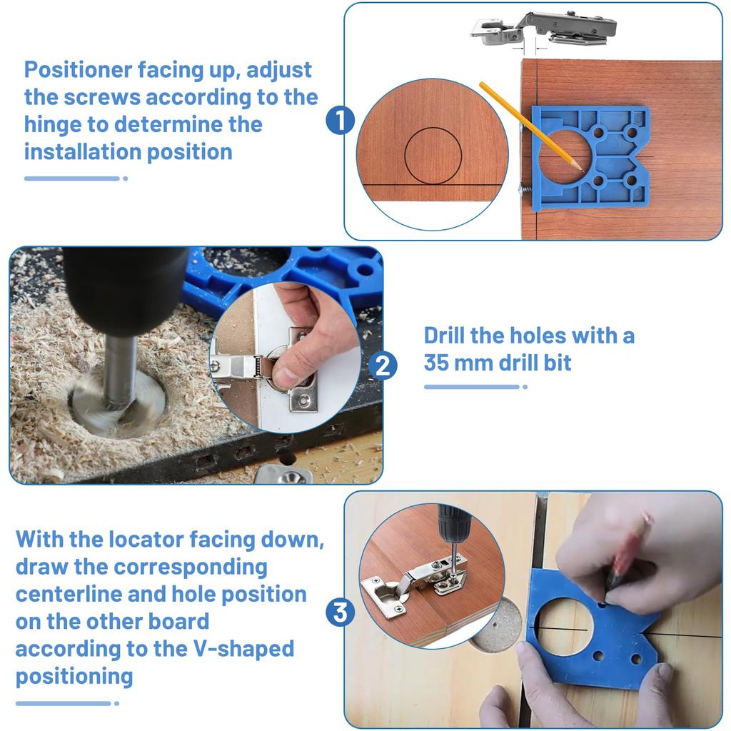 Drill Bit Diameter 35mm Wood Drill Hole Saw and Hinge Boring Jig Diameter 35mm Drill Guide