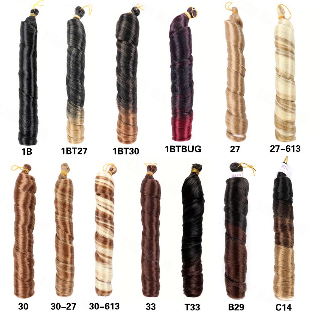 Synthetic Loose Braiding Hair Spiral Curls Crochet Hair Extensions Stretched French Curls Hair End Braids For Women