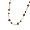 Classical Tigers Eye Crystal Pearls Necklace Premium Beaded Design All Day Comfort Elegant Pearls Accent Necklace