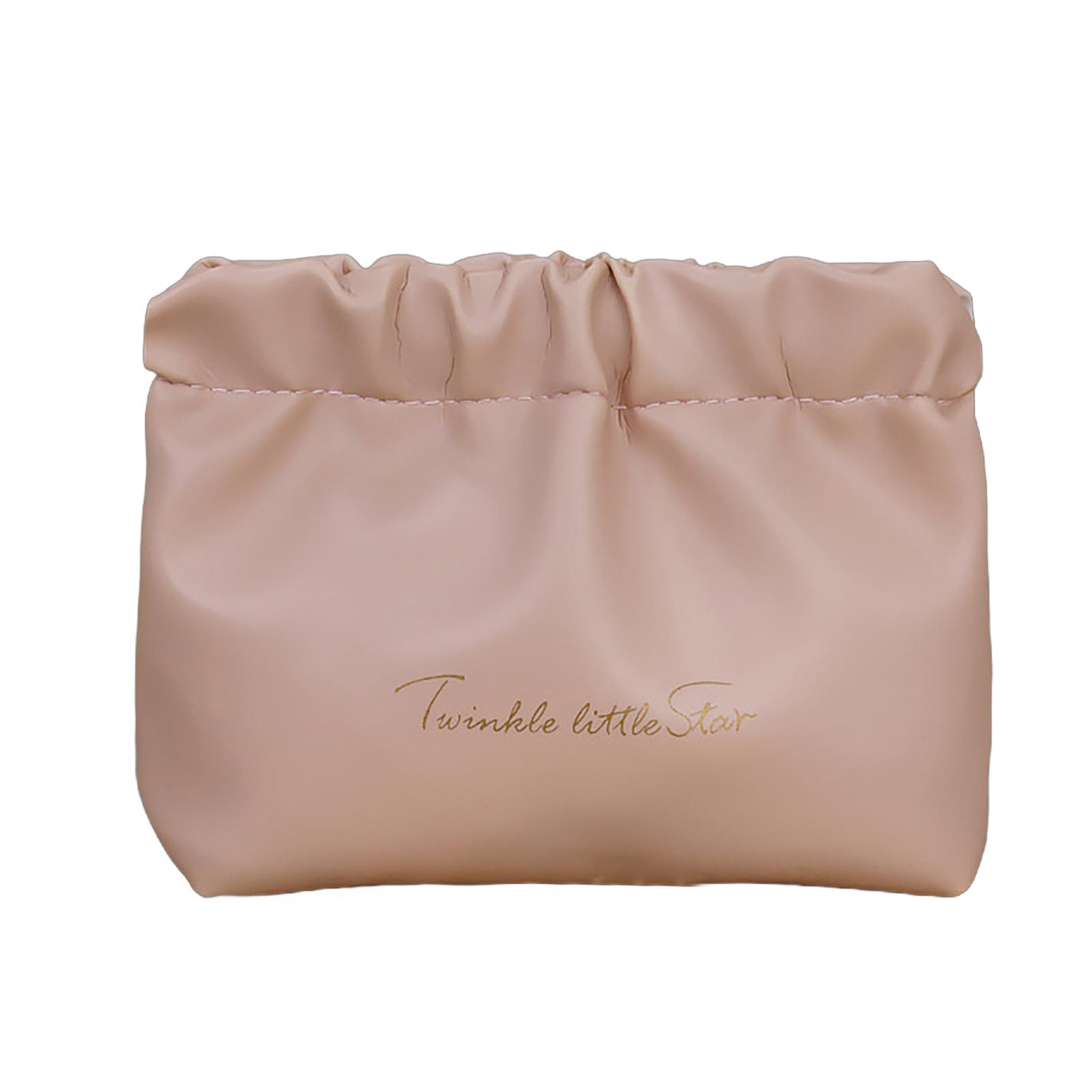 

Косметичка из ПУ большой емкости с плиссированной металлической пружинной застежкой для путешествий и деловых поездок для хранения косметических принадлежностей S розовый