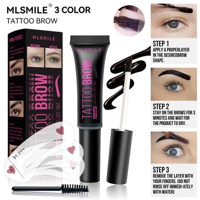 Trucco Gel Sopracciglia Peel-Off Semi-Permanente Impermeabile Lunga Durata Tinta Tattoo Resistente al Sudore Tinta Sopracciglia con Timbro per Sopracciglia Cosmetici