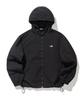 Slit Studio Lettering Windbreaker Hooded Jacket Black