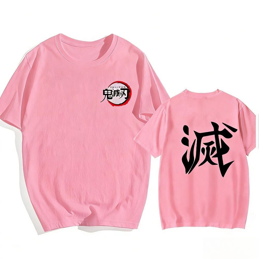 Ghost Slayer Blade Unisex Pure Cotton T-shirt 2026 Summer Anime Double-sided Printed Loose Casual Short Sleeved Top