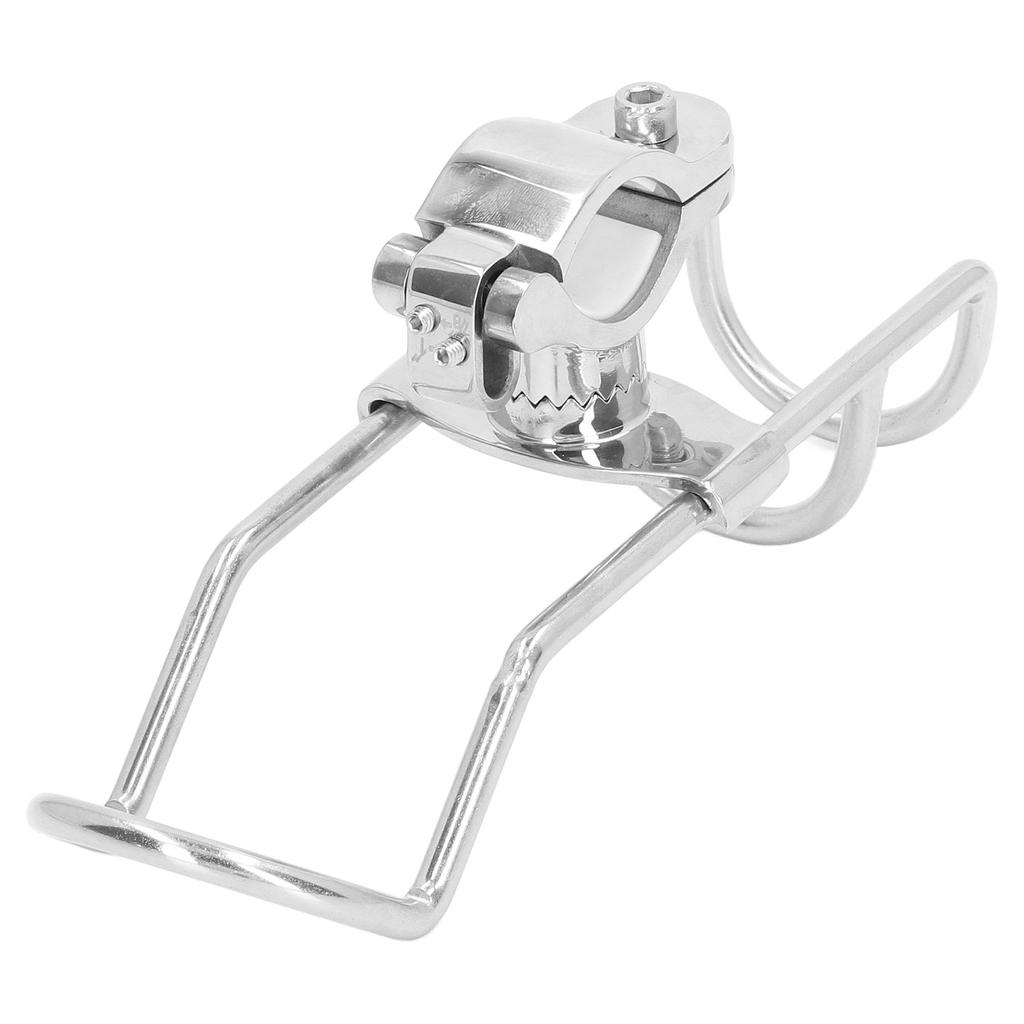 Rail Mounted Clamp Adjustable Fishing Rod Holder 360 Degrees Rotation 304 Stainless Steel for 22.2 To 31.7mm Tube