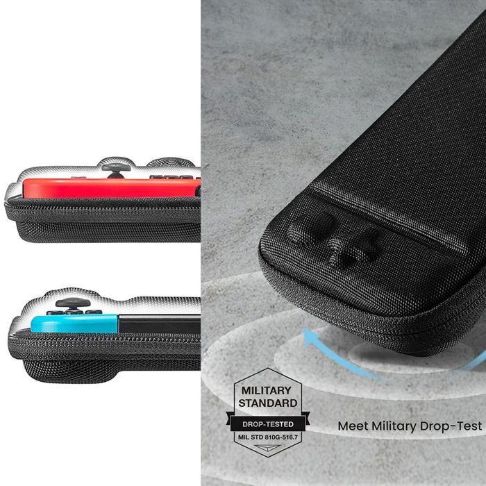 Housse de protection pour Nintendo Switch - E.F.CONNECTION - Antichoc - Rangement pour 10 cartes - Noir