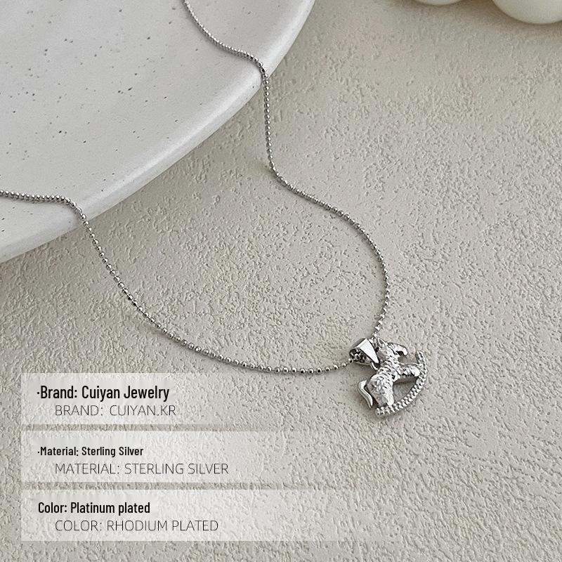 Cuiyan S925 Silver Rocking Horse Crushed Ice Necklace - Women's 2025 Light Luxury Clavicle Chain
