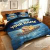 Custom Name,Psyduck Pattern Bedding Home Decoration Birthday Gift ( 1 Duvet Cover + 2 Pillowcase, Without Core),fan Merchandise.
