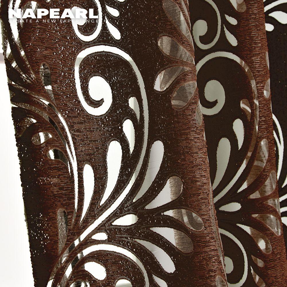 1PC Napearl Fashionable and Versatile European Retro Jacquard Solid Color Gauze Curtain for Living Room Bedroom Home Decor